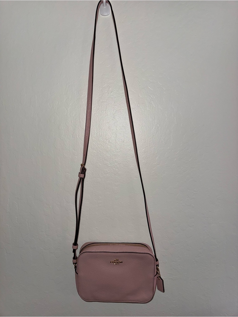 Coach Dusty Pink Pebbled Leather Crossbody Bag